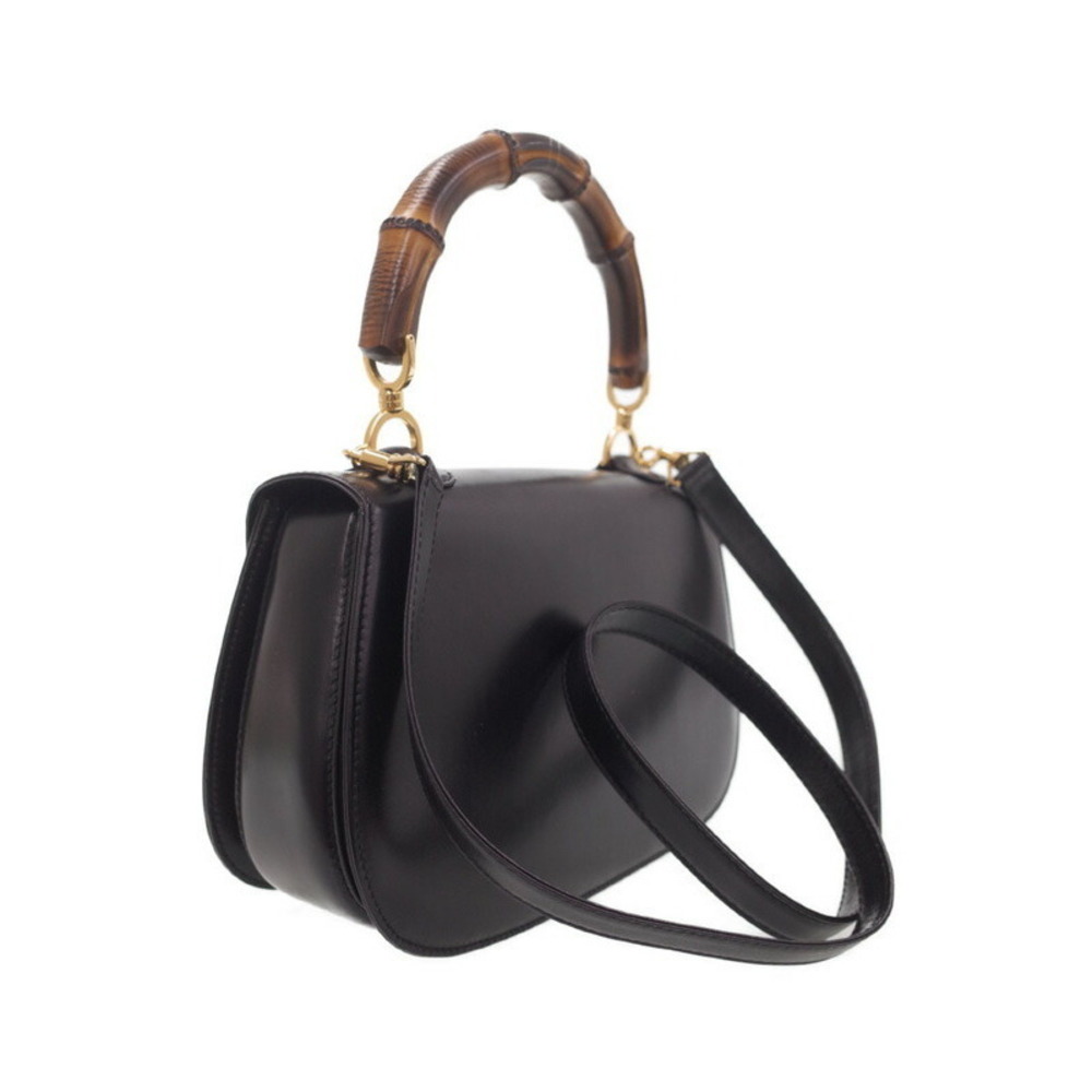 Gucci Bamboo Top Handle Leather Shoulder Bag Handbag - Picture 2 of 9